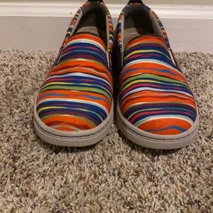 Dansko multi color stripped slip-on